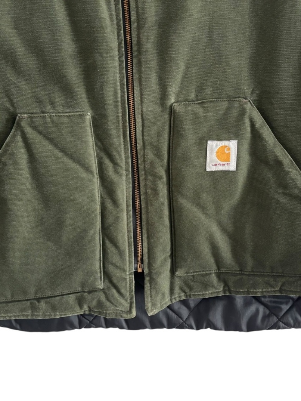 Carhartt Vtg dark green 3xlg men’s nylon insulated vest. VQ184 “1194” date - Picture 2 of 10
